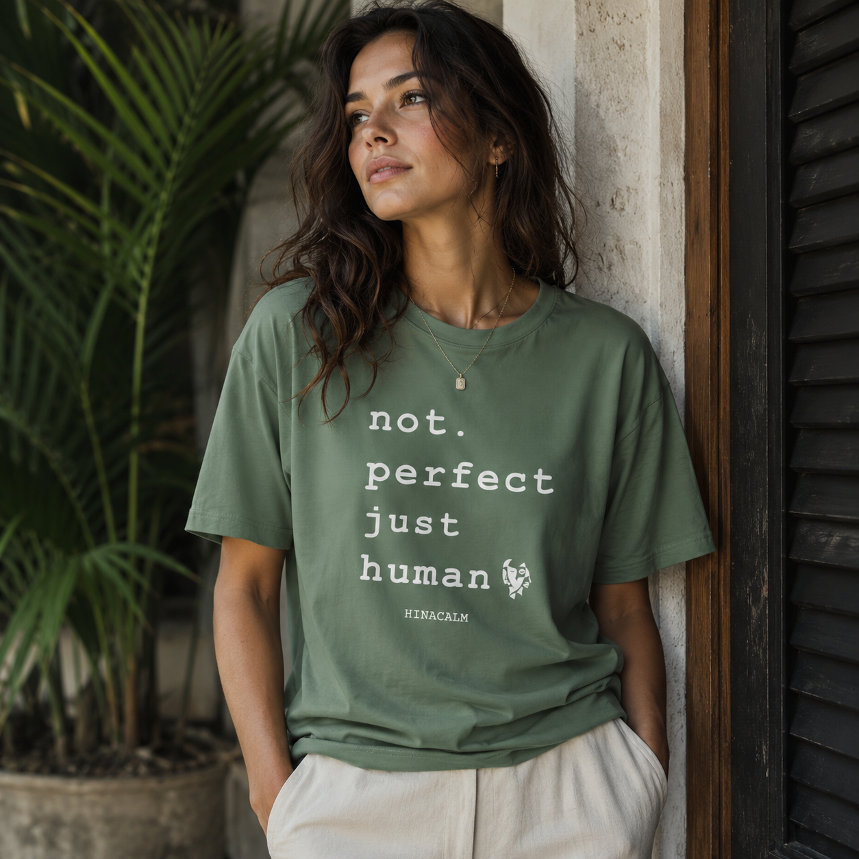 Personalized Not Perfect Just Human Shirt - Minimalist Japandi Tee