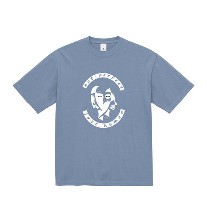 HINATA CALM HUMAN FACE Oversized T-Shirt – Not Perfect, Just Human acid-blue image