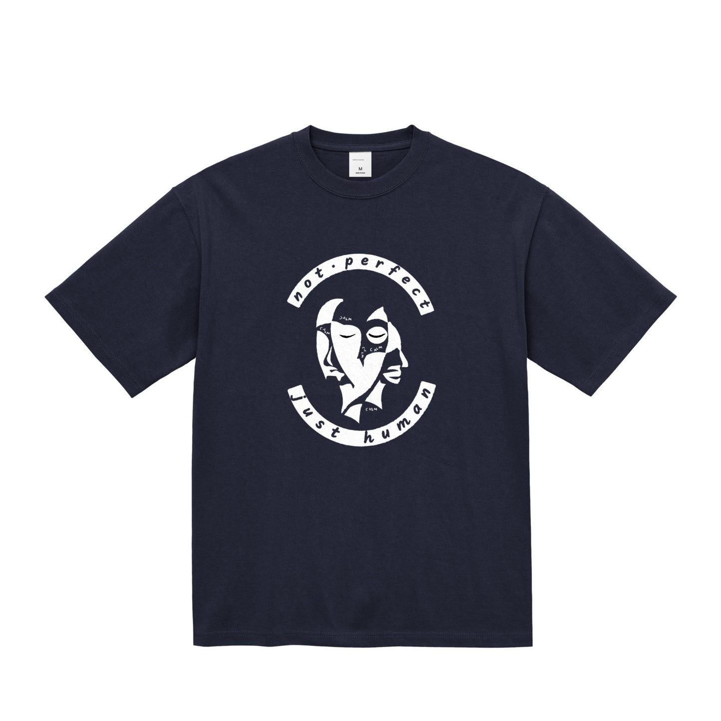 HINATA CALM HUMAN FACE Oversized T-Shirt – Not Perfect, Just Human navy image