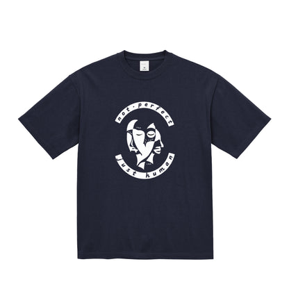 HINATA CALM HUMAN FACE Oversized T-Shirt – Not Perfect, Just Human navy image