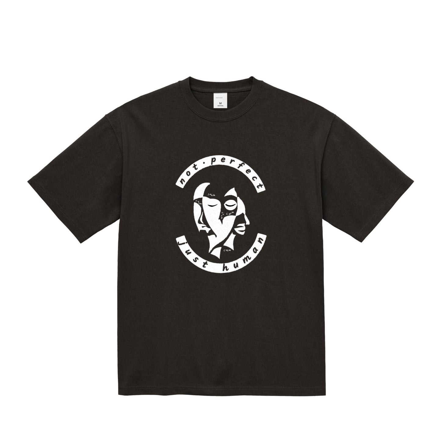 HINATA CALM HUMAN FACE Oversized T-Shirt – Not Perfect, Just Human sumi image