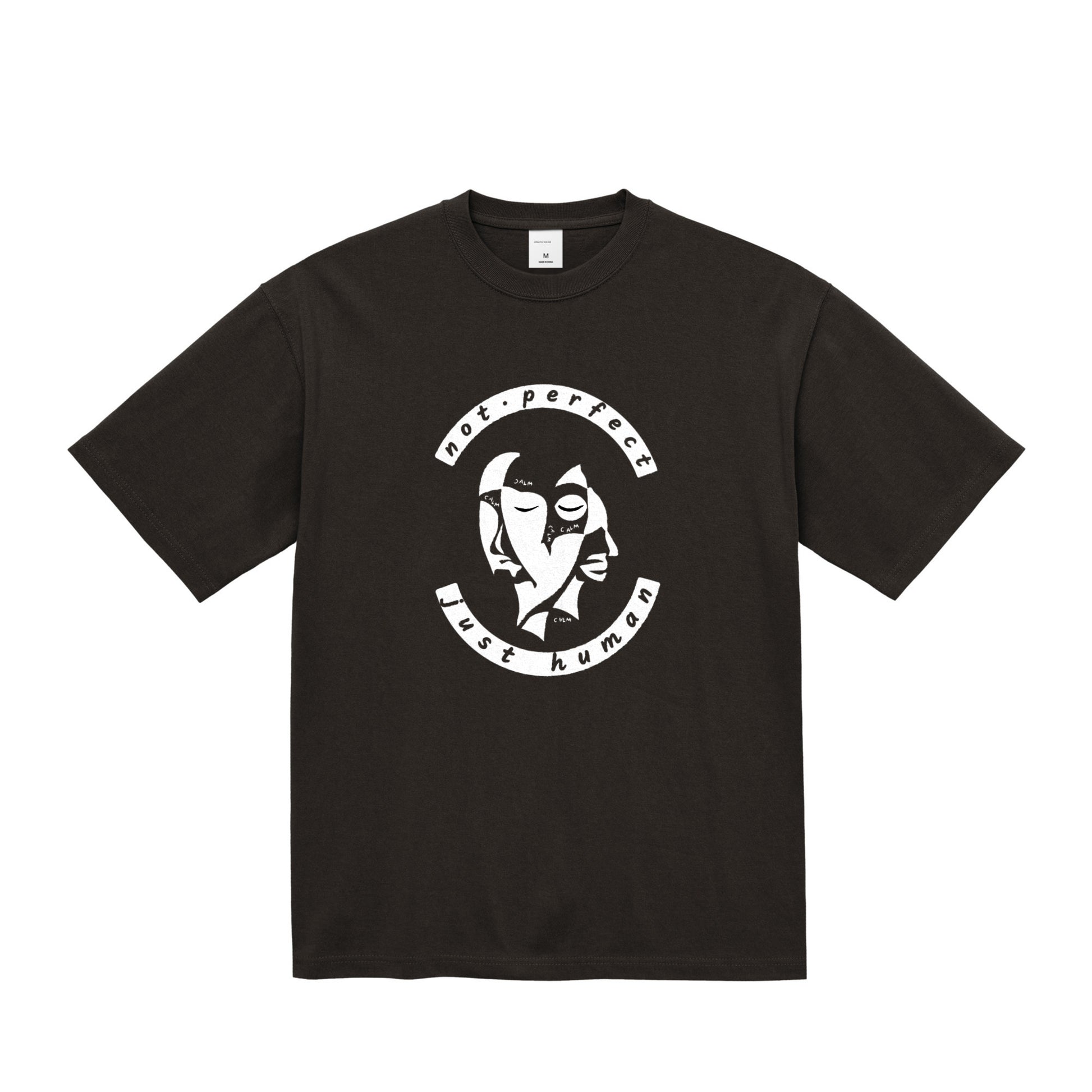 HINATA CALM HUMAN FACE Oversized T-Shirt – Not Perfect, Just Human sumi image