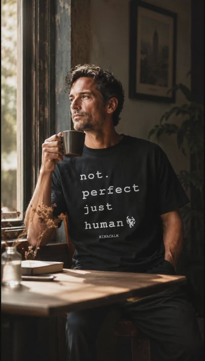 Personalized Not Perfect Just Human Shirt - Minimalist Japandi Tee