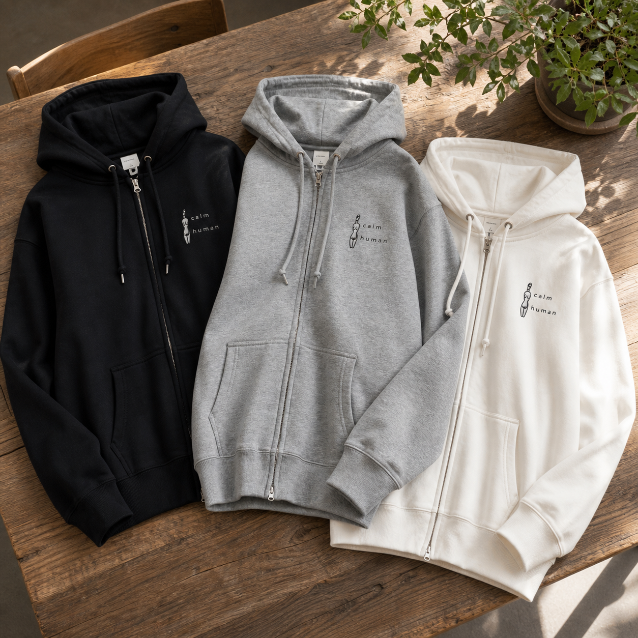 SHIZUKA Zip Hoodie – CALM HUMAN